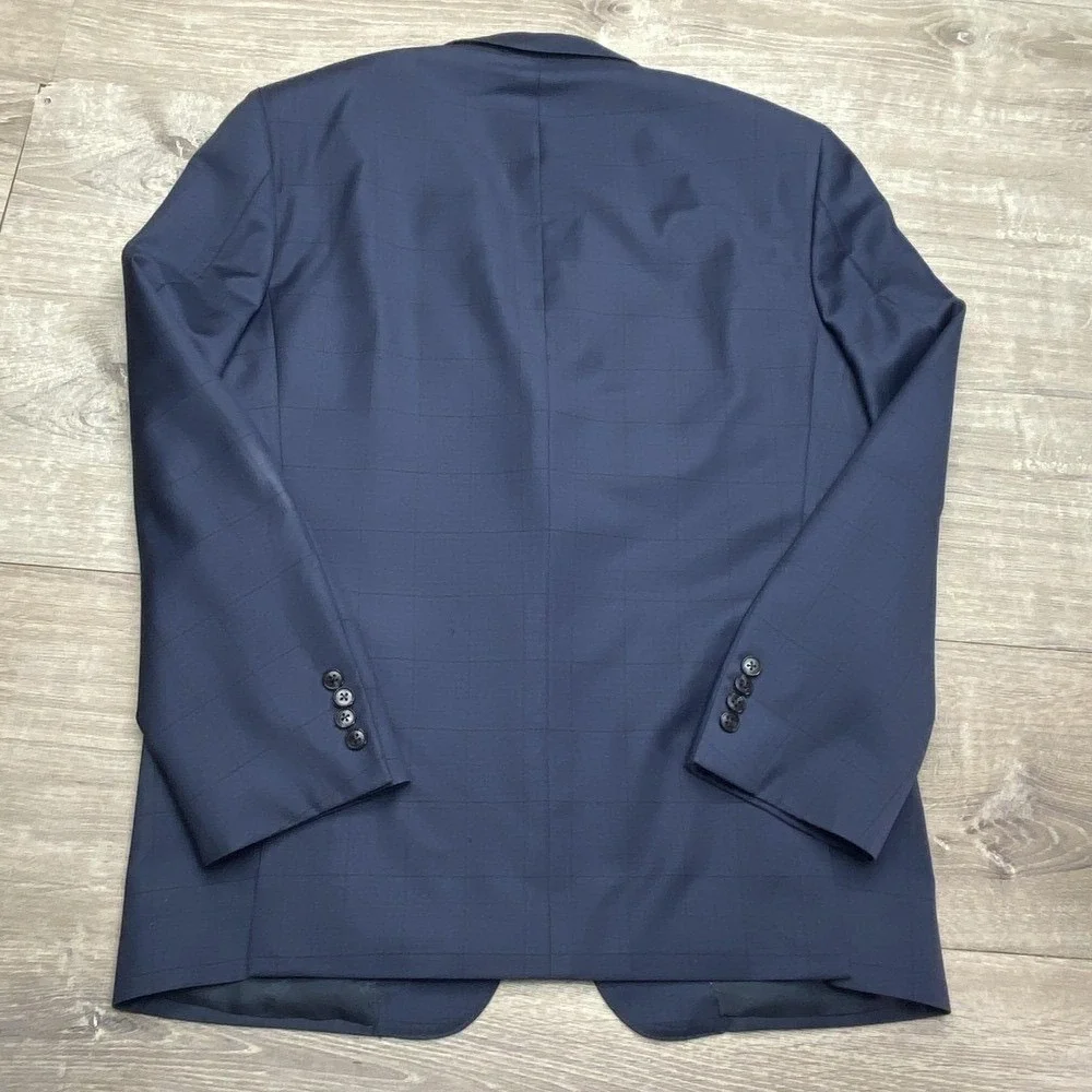 Jos A Bank Suit Jacket 41R Mens Blue‎ Check Wool Reserve Cerruti Tailored Fit
